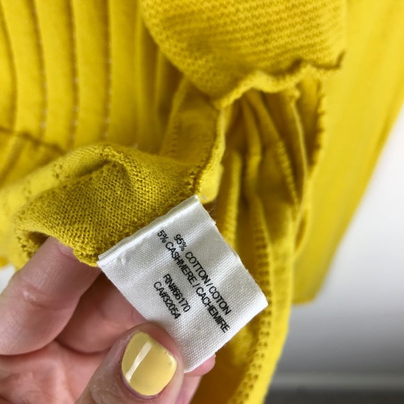 Anthro Guinevere Yellow Cardigan Large - Picture 5 of 8